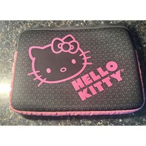 Hello Kitty Laptop Sleeve Black & Pink Sanrio‎ 2010 Neoprene Blend Padded